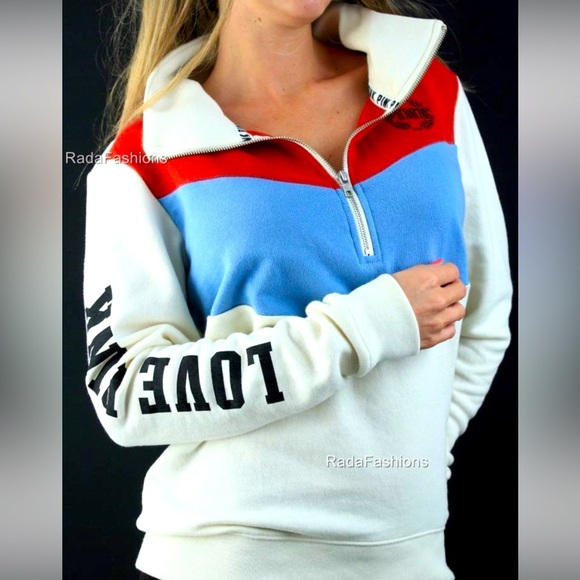 PINK by Victorias Secret Boyfriend half zip size L - Picture 1 of 4